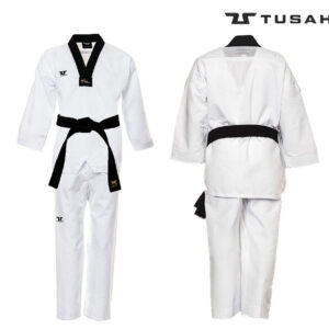 Tusah Black V Neck uniform - WT Approved Dobok